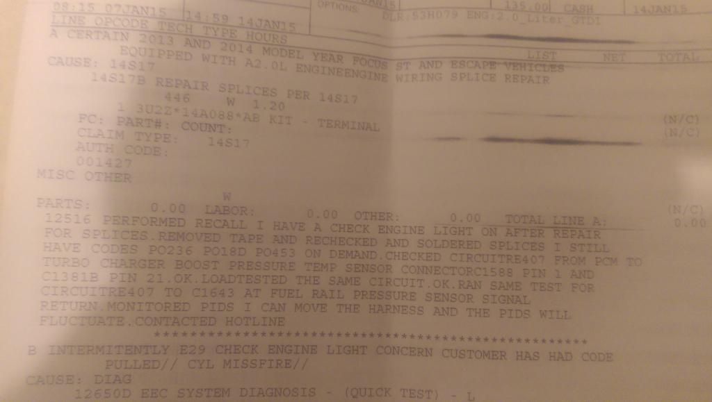 Factory Wiring harness recall resulting in pcm and wiring harness